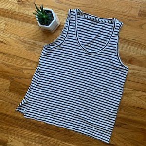 Madewell | Sleeveless Striped Cream & Black Top | Tank Top | Small